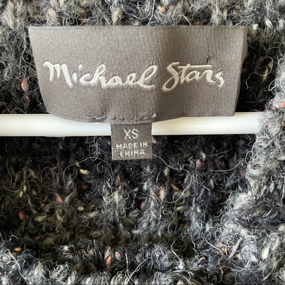 Michael Stars Alpaca Blend Black and Tan Ombre Hooded Zip-Up Sweater Size XS - Picture 6 of 11